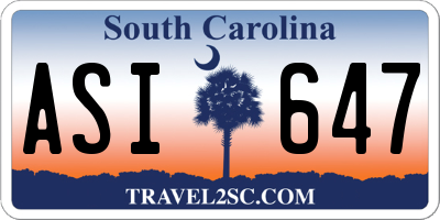 SC license plate ASI647