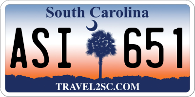 SC license plate ASI651
