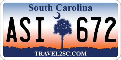 SC license plate ASI672