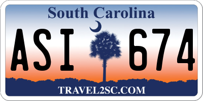 SC license plate ASI674