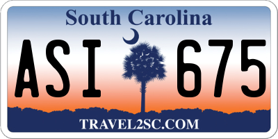 SC license plate ASI675