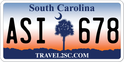 SC license plate ASI678