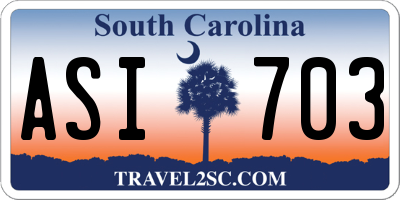 SC license plate ASI703