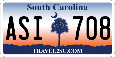 SC license plate ASI708