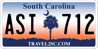 SC license plate ASI712