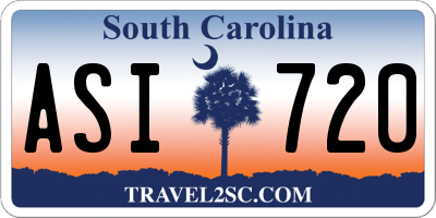 SC license plate ASI720