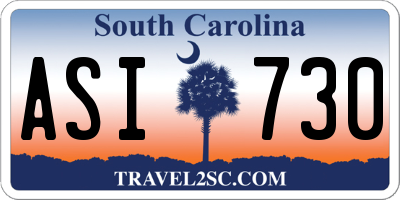 SC license plate ASI730