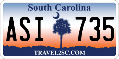 SC license plate ASI735