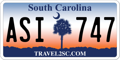 SC license plate ASI747