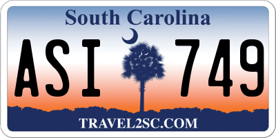 SC license plate ASI749