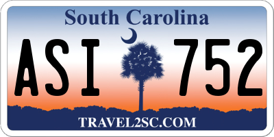 SC license plate ASI752