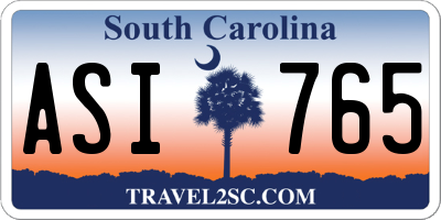 SC license plate ASI765