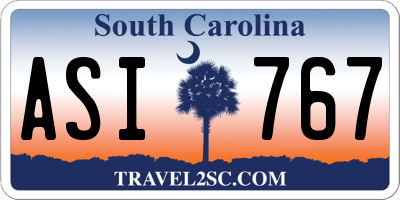 SC license plate ASI767