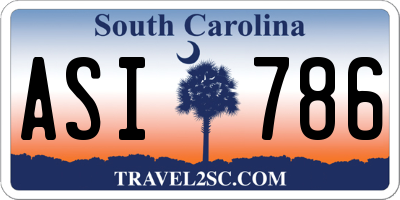 SC license plate ASI786