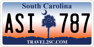 SC license plate ASI787