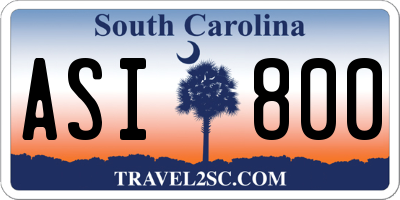 SC license plate ASI800