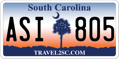 SC license plate ASI805