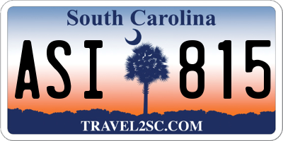 SC license plate ASI815