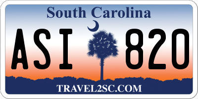 SC license plate ASI820