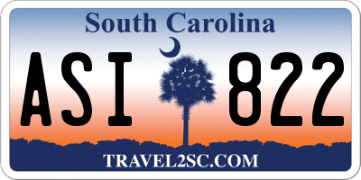 SC license plate ASI822