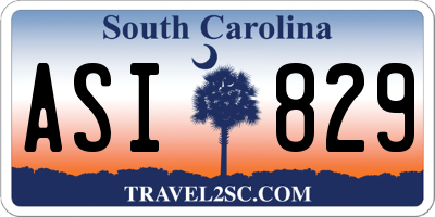 SC license plate ASI829