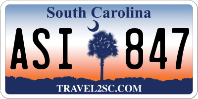 SC license plate ASI847