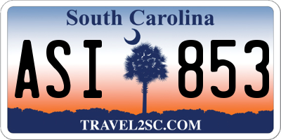 SC license plate ASI853