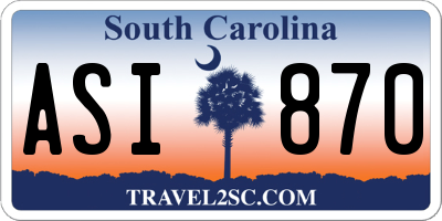 SC license plate ASI870