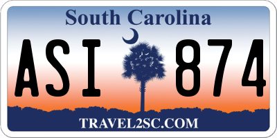 SC license plate ASI874