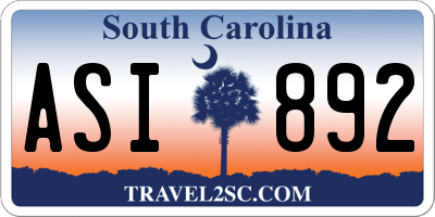 SC license plate ASI892