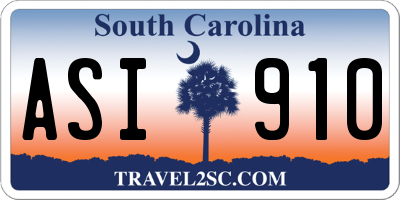 SC license plate ASI910