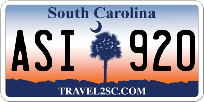 SC license plate ASI920