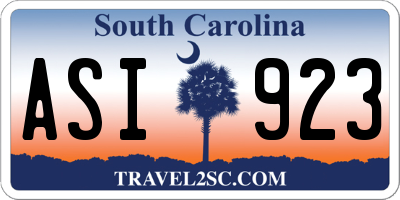 SC license plate ASI923