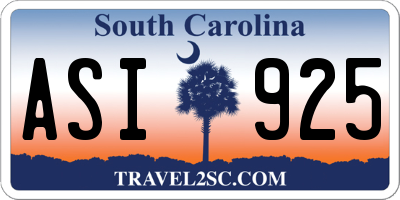 SC license plate ASI925