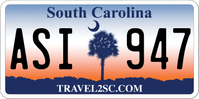 SC license plate ASI947