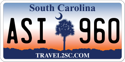 SC license plate ASI960