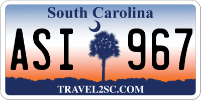 SC license plate ASI967