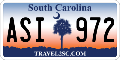 SC license plate ASI972