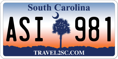 SC license plate ASI981