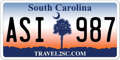 SC license plate ASI987