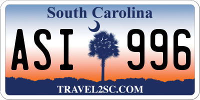 SC license plate ASI996