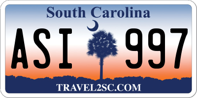 SC license plate ASI997