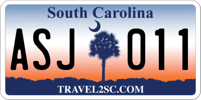 SC license plate ASJ011