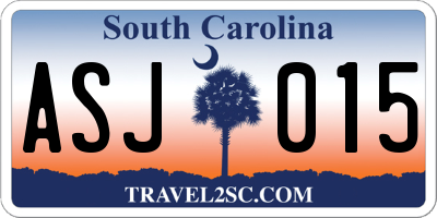 SC license plate ASJ015