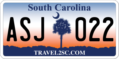 SC license plate ASJ022