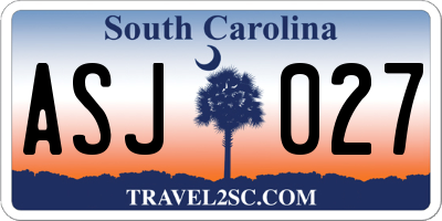 SC license plate ASJ027