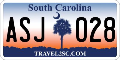 SC license plate ASJ028