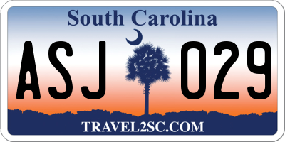SC license plate ASJ029
