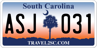 SC license plate ASJ031