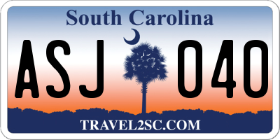 SC license plate ASJ040